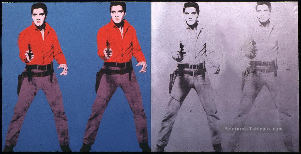 Elvis I & II Andy Warhol Oil Paintings